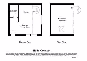 Floor Plan - Bede Cottage- click for photo gallery